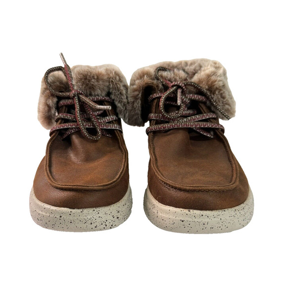 Bobs Skechers Skipper Hang Glider Boots Faux Fur Memory Foam Brown Womens Sz 7M - Picture 2 of 8